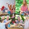 5 Pcs 4th of July Tabletop Centerpiece Standing 3D Star Decor Wood Patriotic Sign Block Fabric Ornaments Rustic Fourth of July Independence Day Crafts for American Festival Party Home Decoration
